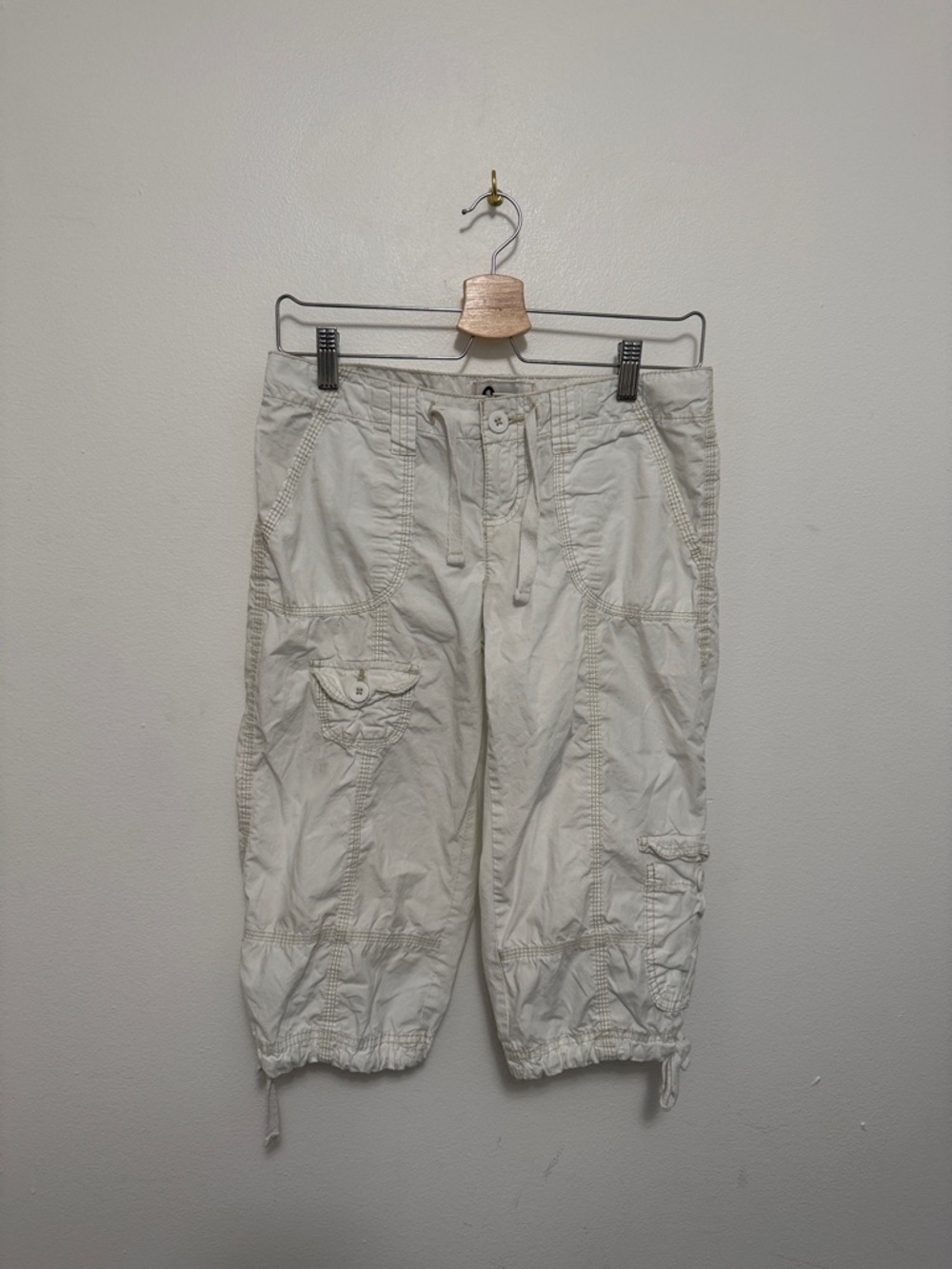 SO Y2K White Cargo Capris